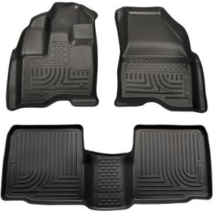imageHusky Liners Weatherbeater Floor Mats  Fits 20092016 Lincoln MKS  Front amp 2nd Row 3pc Black  98731MKS  Front  2nd Row