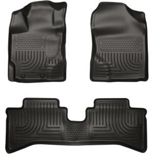 imageHusky Liners Weatherbeater Floor Mats  Fits 20122017 Toyota Prius V  Front amp 2nd Row 3pc Black  9891120122016 Prius C  Front  2nd Row
