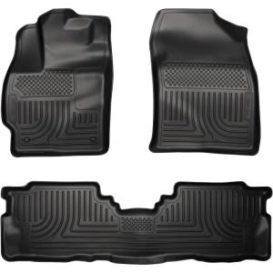 imageHusky Liners Weatherbeater Floor Mats  Fits 20122017 Toyota Prius V  Front amp 2nd Row 3pc Black  9891120122017 Prius V  Front  2nd Row