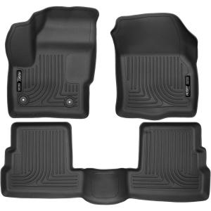 imageHusky Liners Weatherbeater Floor Mats  Fits 20152019 Lincoln MKC  Front amp 2nd Row 3pc Black  99301