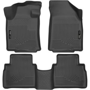 imageHusky Liners Weatherbeater Floor Mats  Fits 20162021 Nissan Maxima  Front amp 2nd Row 3pc Black  99621