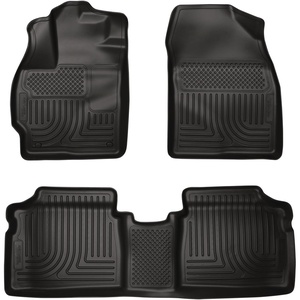 image:imageHusky Liners Weatherbeater Floor Mats  Fits 20122015 Toyota Prius Plug  in  Front amp 2nd Row 3pc Black  9893120102014 Prius  Front  2nd Row